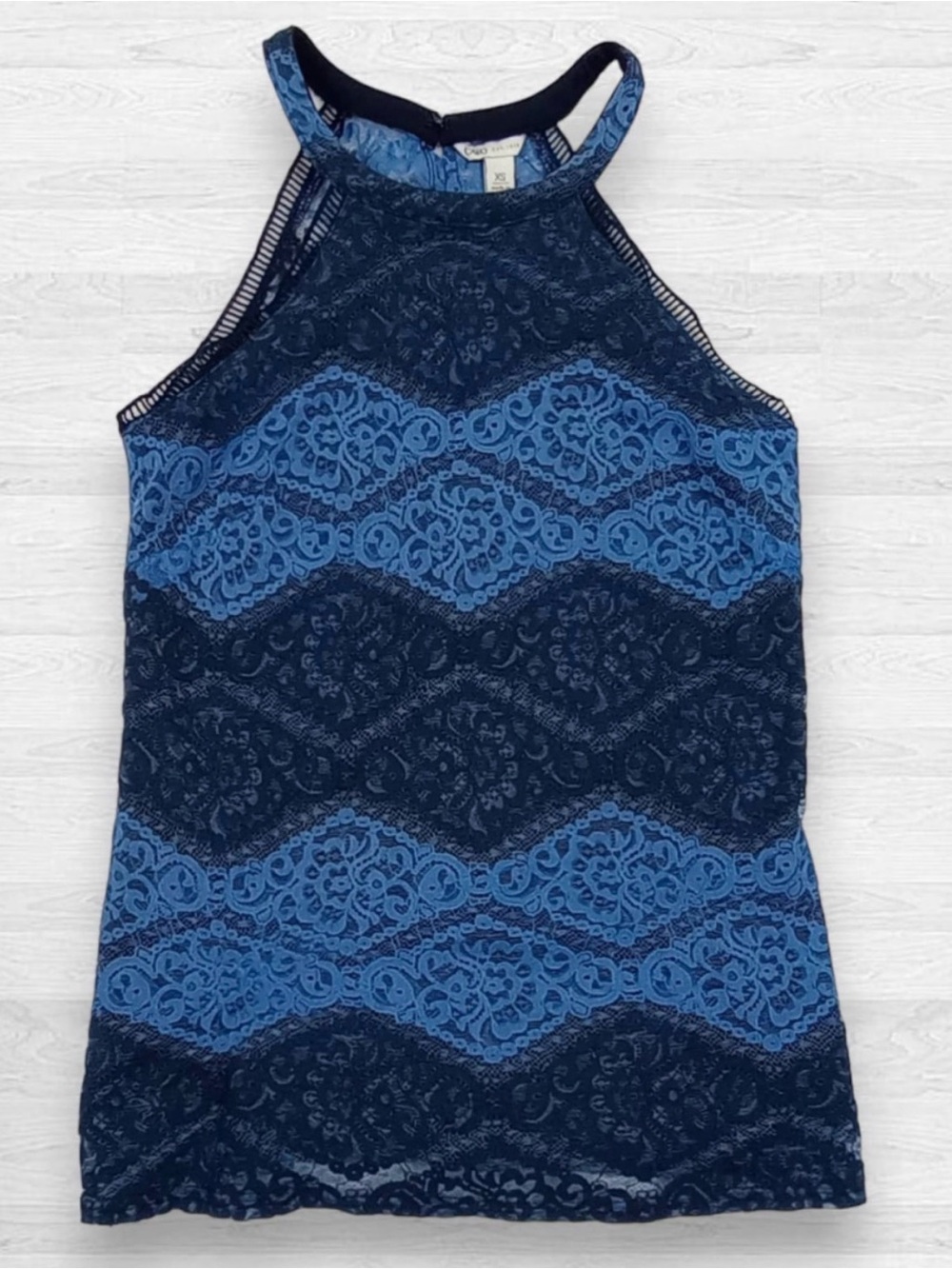 Cato Blue Lace Lined Side Zipper Tank Top size 18/20 Large